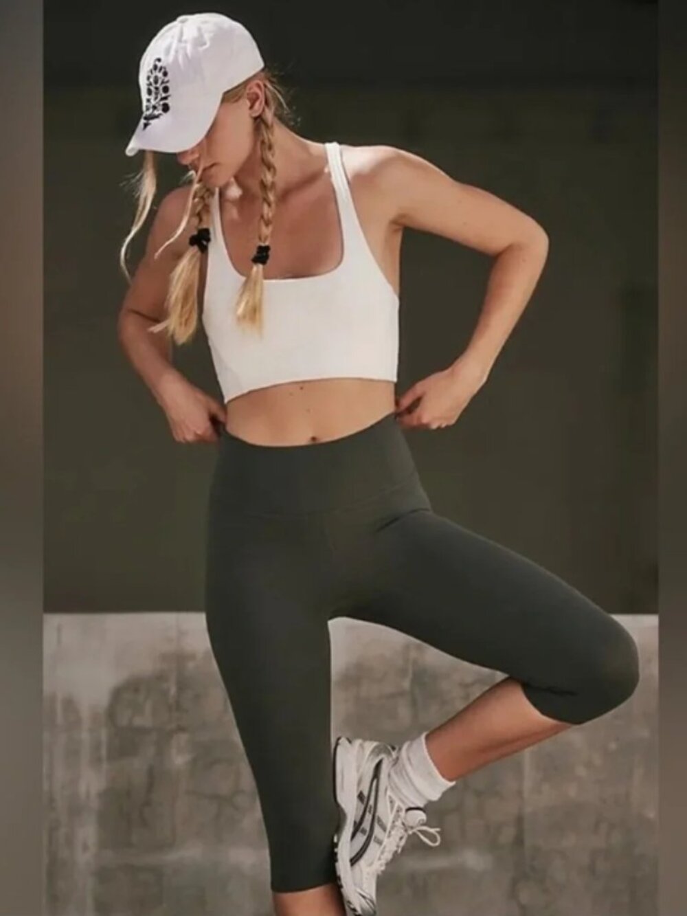 FP Movement High Rise Capri Leggings Dark Grey Activewear Yoga Athleisure